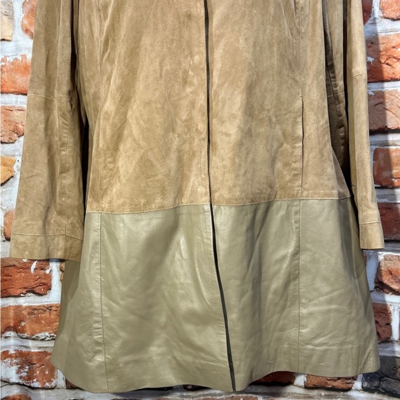 Chico’s sz3 Leather Suede Tan lightweight snaps jacket 16/18 XL GUC SOFT - Picture 2 of 9